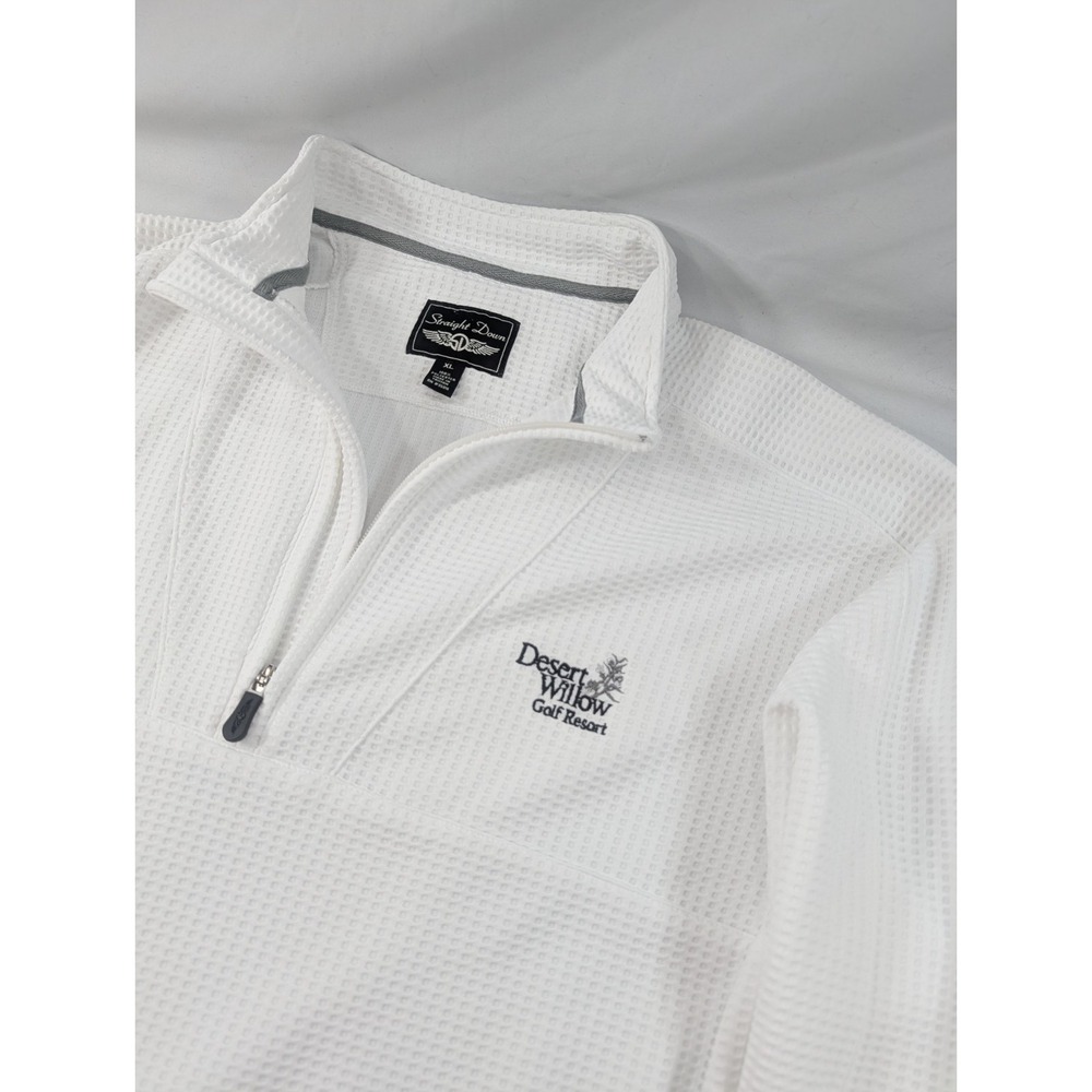 Straight Down Desert Willow Golf Size XL Waffle Grid 1/4 Zip Golf Cinch Waist